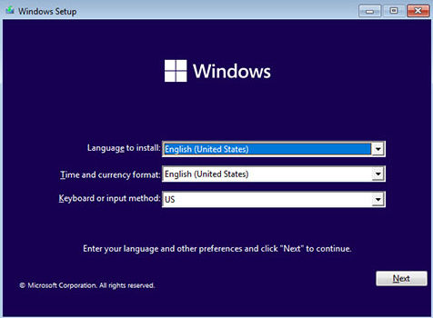 Select your language, time and currency format