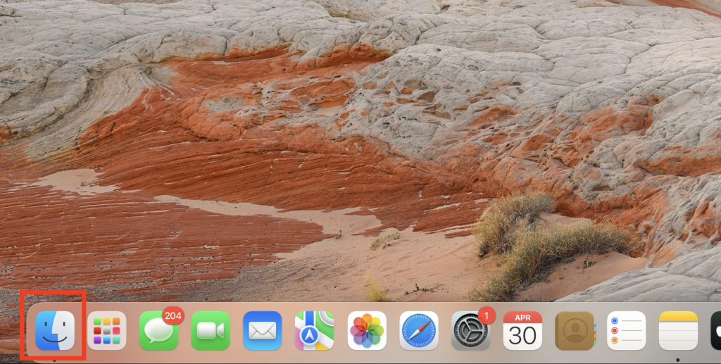 Finder app on macOS dock