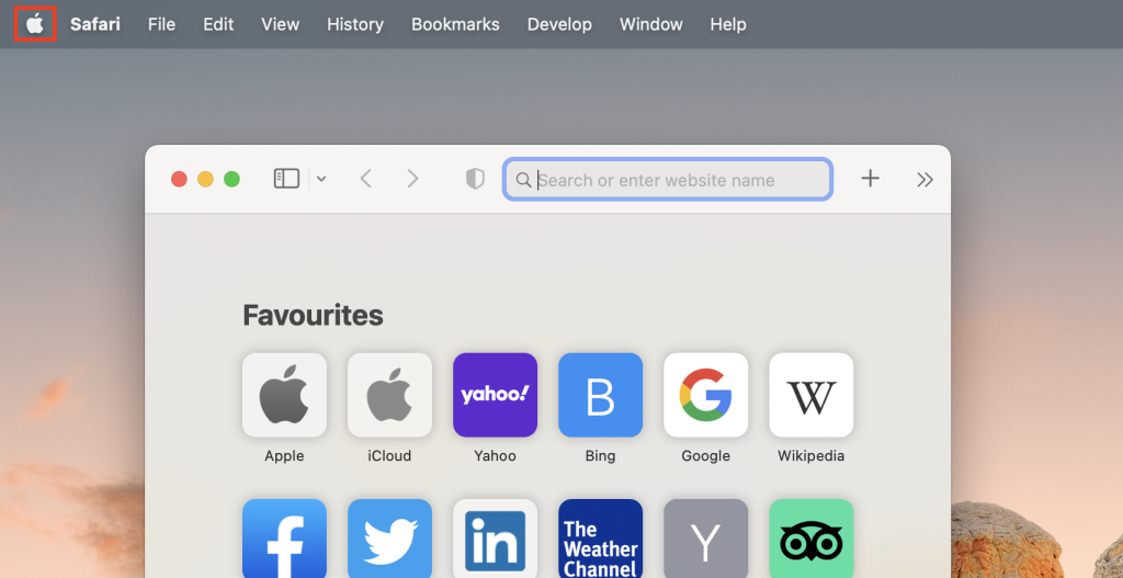 Apple logo in macOS menu bar