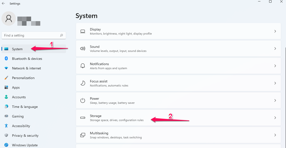 Click System > Storage.