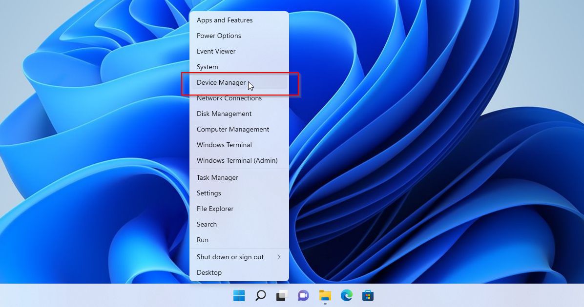 Device Manager Menu Entry