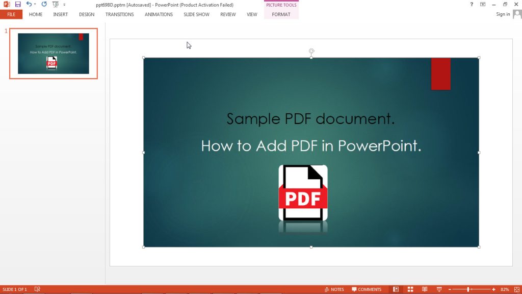 PowerPoint Cropped PDF image