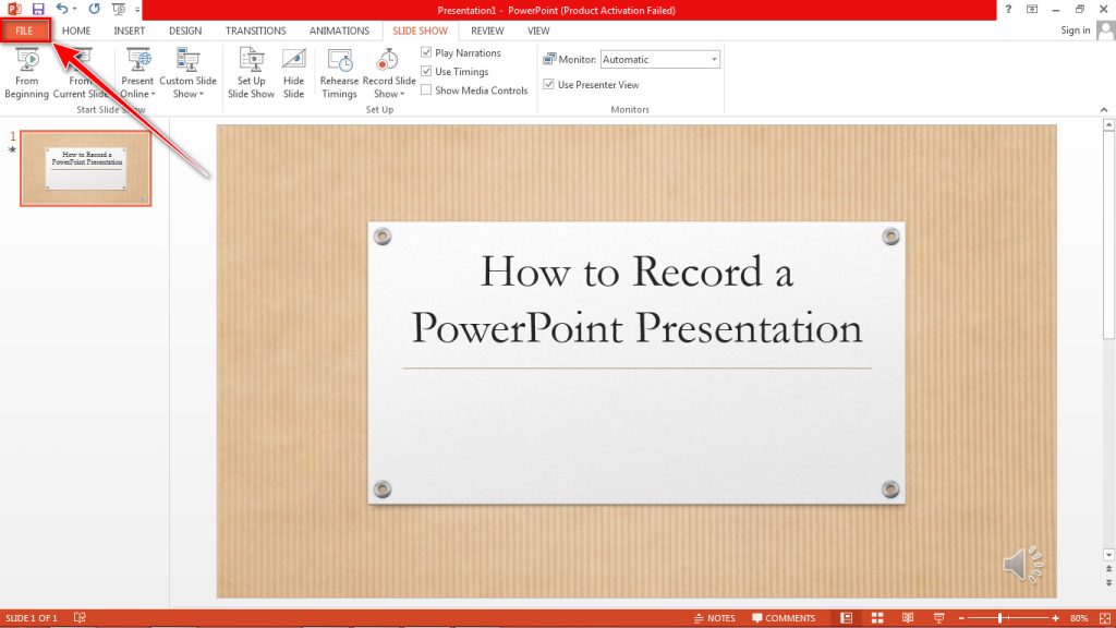PowerPoint File tab