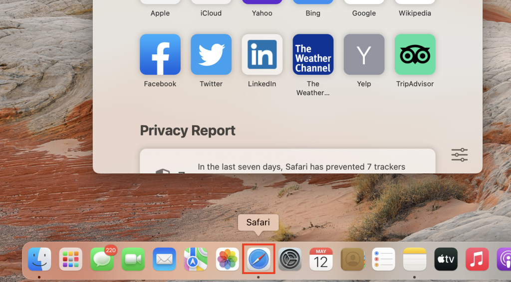 macOS app in Dock