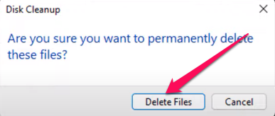 Click Delete Files to confirm.