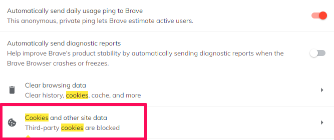 Select Cookies and other site data.