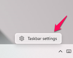 Select Taskbar settings.