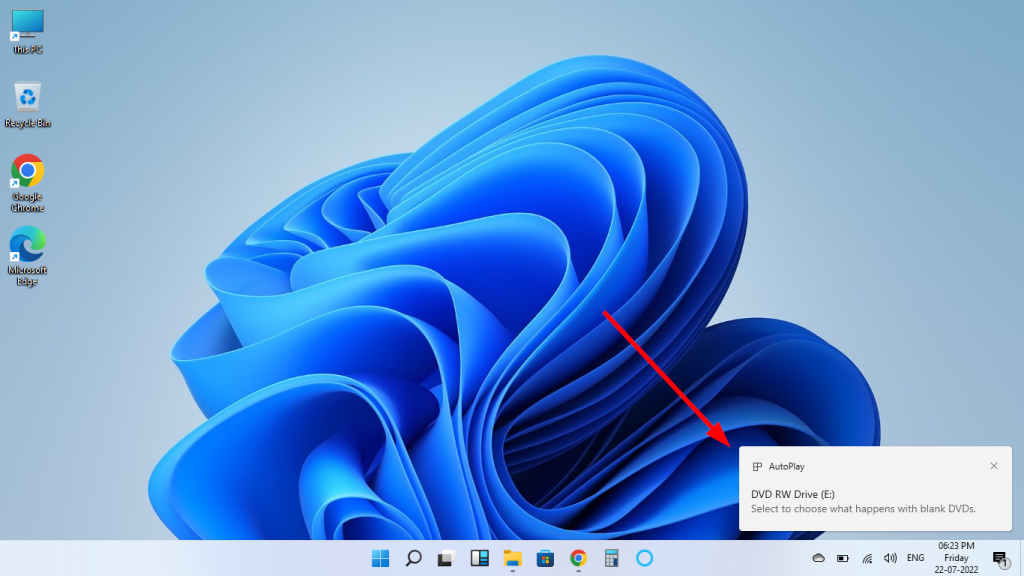 Double click on the Autoplay notification