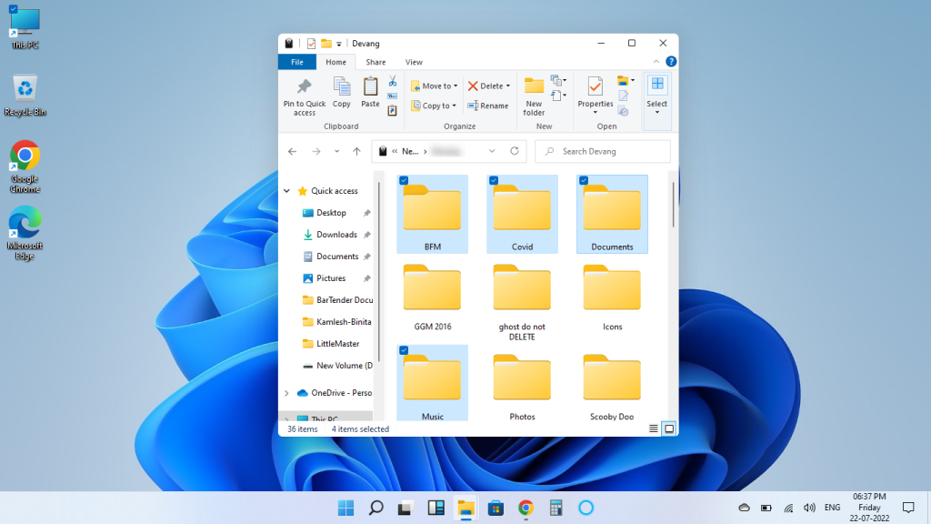 Select the files you'd like to burn