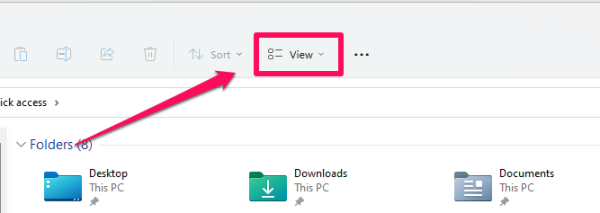 Click the View tab.