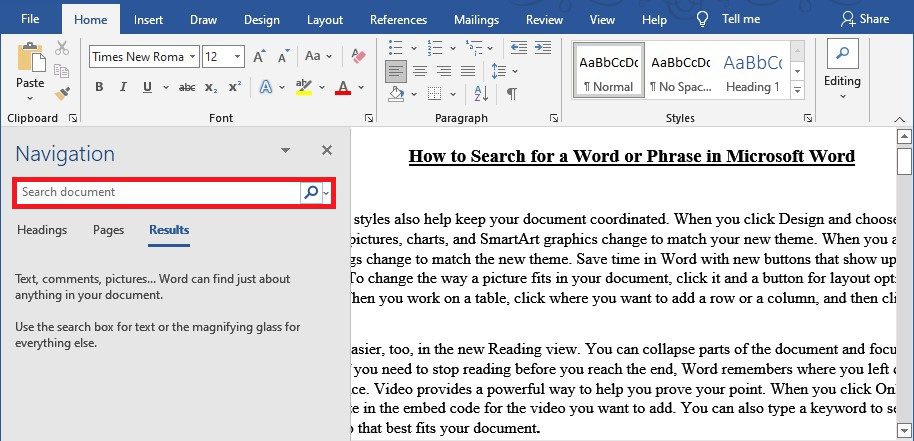 How to Search for a Word or Phrase in Microsoft Word - TechObservatory