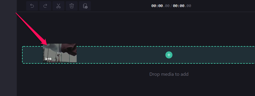 Drag the video from the sidebar to the timeline.