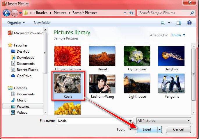 PowerPoint Insert command