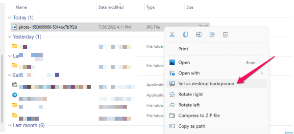 Select Set as desktop background.