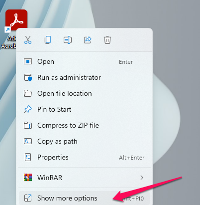 Select Show more options.
