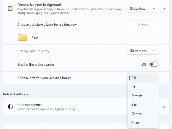 The Slideshow option.