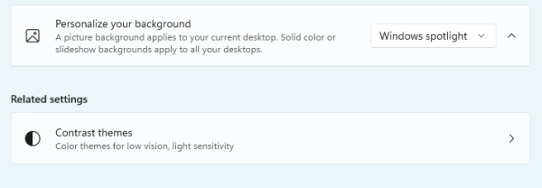 The Windows spotlight option.
