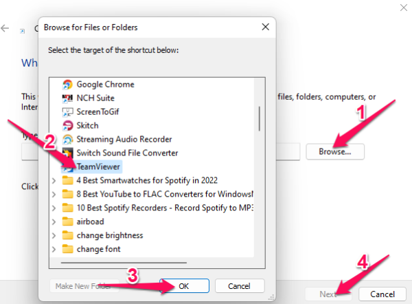 Navigate to the app's .exe file