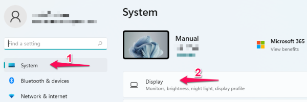 Head to System > Display.