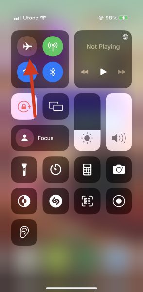 Enabling Airplane Mode to Use AirPods on a Plane