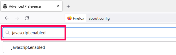 Type javascript.enabled.